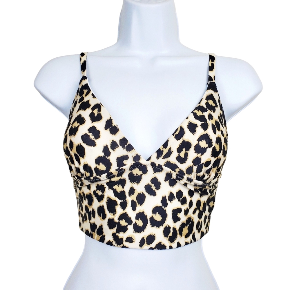 Old Navy Womens Cheetah Animal Print Cropped Tankini Top Size XS NWT